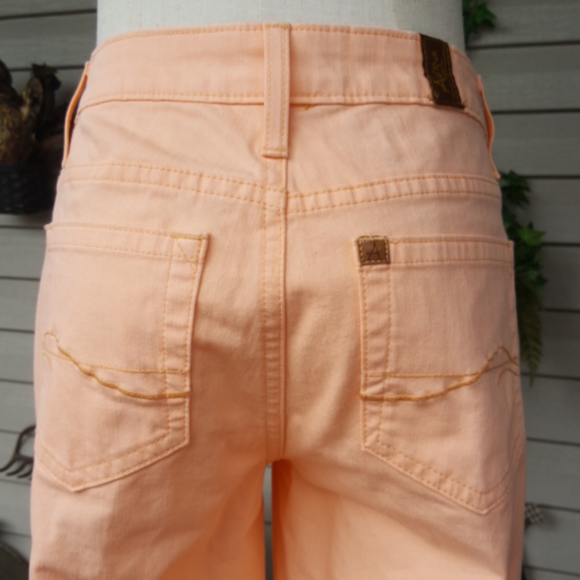 AURA ♡ Gorgeous Vintage Thick Cotton Peachy Orange Cropped Pant Capris 2P Avg - Picture 11 of 17